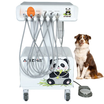 Unité dentaire vétérinaire portable avec compresseur d'air intégré, échelleur à ultrasons, système d'aspiration à lumière de durcissement à LED, équipement dentaire pour animaux mobiles