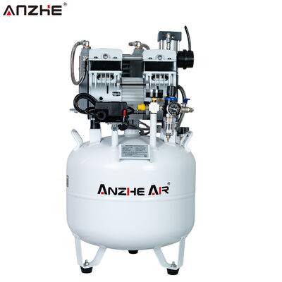 Compresseur d'air dentaire médical silencieux sans huile de 40L avec sécheur 850W Système d'alimentation en air à faible bruit pour cliniques dentaires