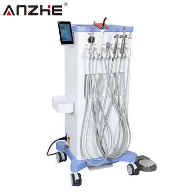 Unité dentaire mobile portable avec compresseur d'air intégré, détartreur à ultrasons Woodpecker, lampe de polymérisation LED, pièces à main haute et basse vitesse pour cliniques dentaires