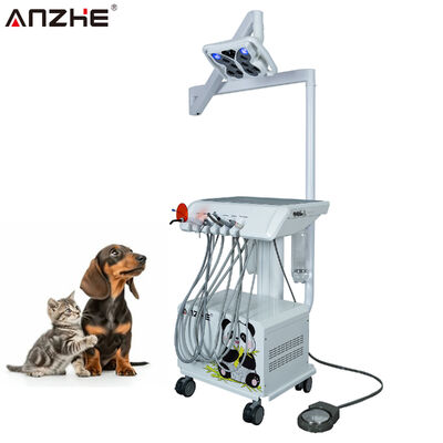 Un bon prix. Unité dentaire vétérinaire portable avec lampe dentaire papillon, poste de travail dentaire vétérinaire mobile avec compresseur d'air intégré, détartreur, lampe de polymérisation et système d'aspiration en ligne