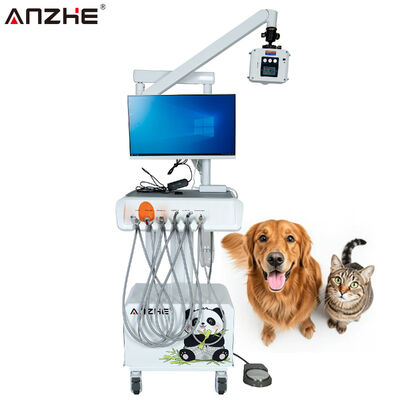 Un bon prix. Station de travail dentaire vétérinaire avec capteur numérique de rayons X HD caméra orale tout en un ordinateur mobile Unité de traitement dentaire pour animaux de compagnie pour les cliniques animales en ligne