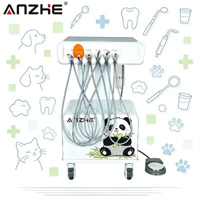 Un bon prix. Unité dentaire vétérinaire électrique portable avec compresseur d'air Équipement dentaire pour animaux mobiles avec lampe de durcissement et aspiration à LED en ligne