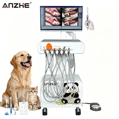 Un bon prix. Poste de travail vétérinaire dentaire portable tout-en-un avec caméra orale HD, compresseur silencieux sans huile 38 dB et système d'aspiration intégré pour hôpitaux pour animaux de compagnie et cliniques vétérinaires en ligne