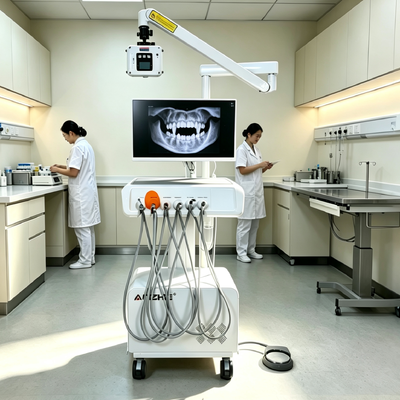 Un bon prix. Unité dentaire vétérinaire tout-en-un avec caméra portable à rayons X HD et compresseur d'air silencieux sans huile en ligne