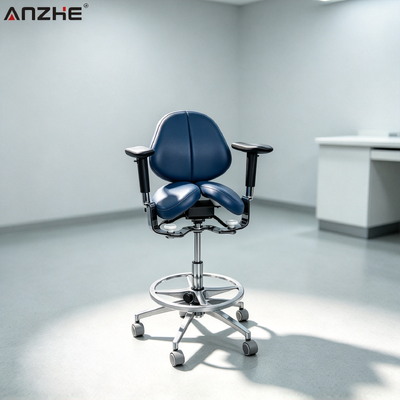 Un bon prix. Fauteuil dentaire ergonomique à selle divisée avec repose-pieds réglable et tabouret pivotant à rotation 360° pour clinique dentaire en ligne
