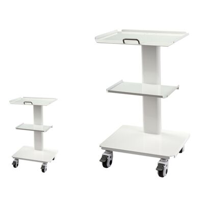 Un bon prix. Chariot d'instrumentation mobile dentaire à 3 niveaux avec prise intégrée et roulettes à frein pour cliniques dentaires en ligne