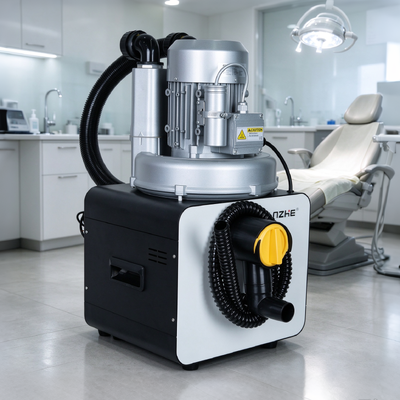 Un bon prix. Système d'aspiration dentaire de 750 W avec puissance d'aspiration de 1000 L/min et fonctionnement silencieux de 56 dB pour les cliniques dentaires en ligne