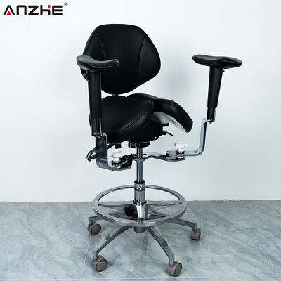 Un bon prix. Tabouret de dentiste ergonomique avec siège en selle divisé, conception d'inclinaison vers l'avant et rotation à 360 degrés pour les cliniques dentaires en ligne