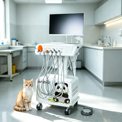 Un bon prix. Chariot vétérinaire dentaire mobile tout-en-un, chariot de traitement dentaire pour petits animaux avec caméra intra-orale HD et aspiration intégrée pour clinique vétérinaire en ligne