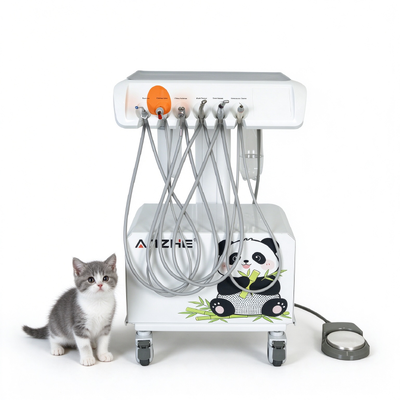 Portable Veterinary Dental Workstation with 550W Air Compressor 58dB Low Noise and 0.8Mpa Working Pressure for Animal Clinics